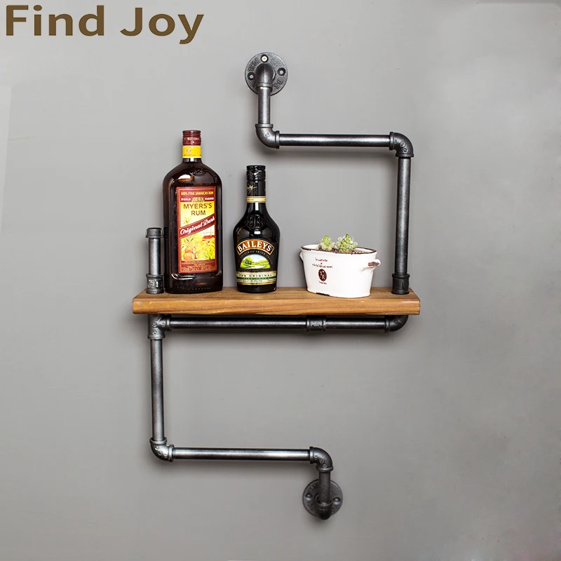 45*15cm Handmade Wall Hanging Iron Bookcase Diy Industrial Retro Wall