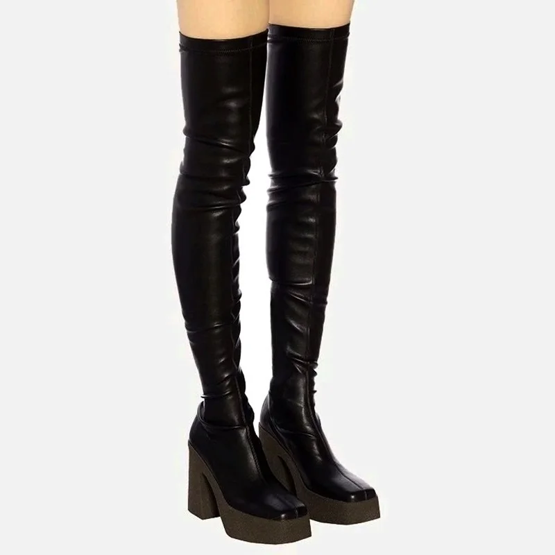 soft leather thigh high boots