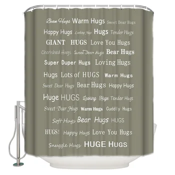 

Valentine's day themed Love Design Shower Curtain Valentine'S Day Hug Gray