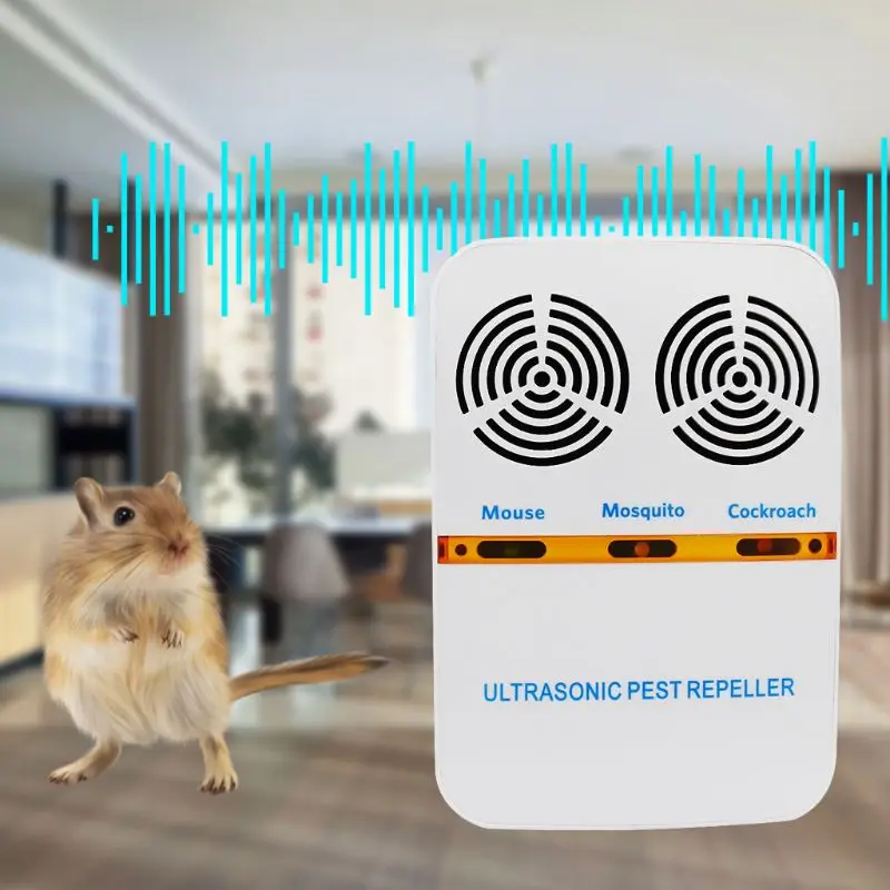 

Double Speaker Electronic Ultrasonic Mouse Killer Cockroach Trap Mosquito Repeller Insect Rats Spiders Control 4XFB