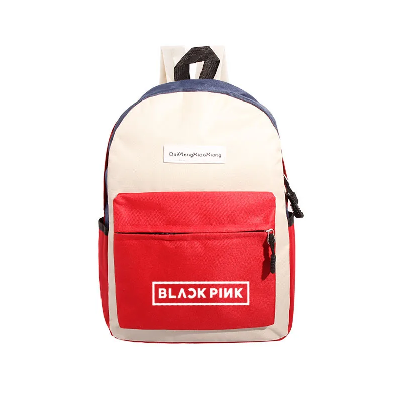 

BLACKPINK Celebrity Style Related Products School Bag Contrast Color Korean-style Canvas Bag Back-to-School Students Backpack Sc