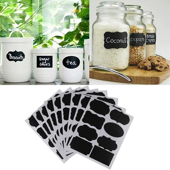 

72pcs Blackboard Craft Kitchen Jar Organizer Labels Chalkboard Chalk Board Stickers Black Bottle DIY Stiky Erasable Stickers