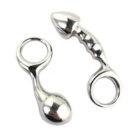huge heavy Stainless steel Metal butt plug with pull ring
