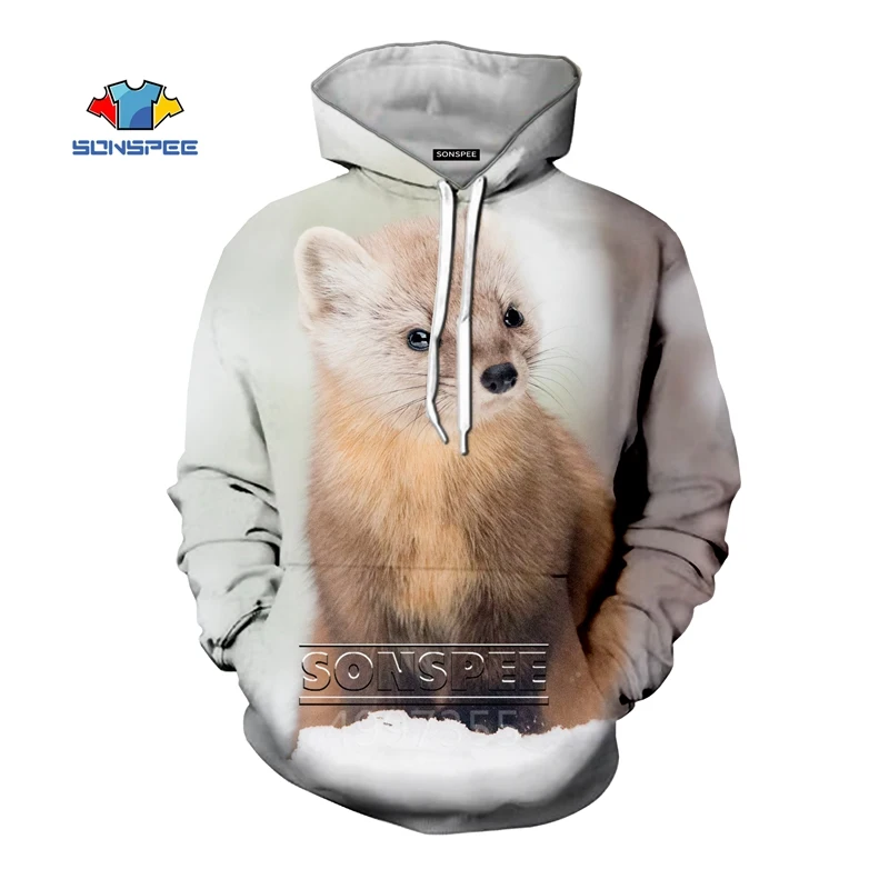 SONSPEE Ferrets/Осенняя мода для мальчиков и девочек-подростков; толстовки с капюшоном для отдыха с 3D принтом; уличная верхняя одежда; пуловер для детей; C167