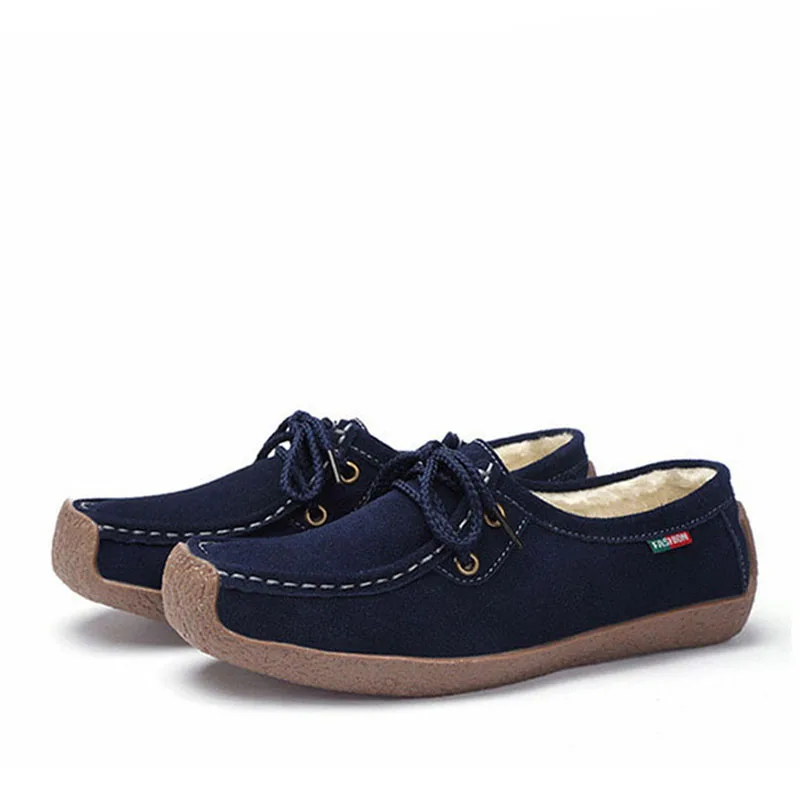 fur blue BEYARNESummer/дышащая обувь с вырезами; женская обувь из натуральной кожи; женские кроссовки; Лоферы без застежки; женская обувь - Цвет: fur blue