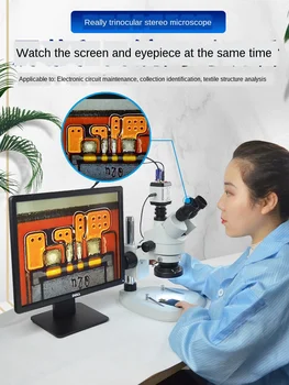 

SZM-45T1 desktop trinocular stereo microscope 7-45 times continuous zoom ST60 detection magnification observation