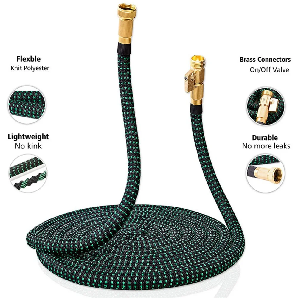 

Гибкий садовый шланг высокого давления, растягивающийся металлический соединитель, ПВХ Волшебные трубы для воды для фермы, уличное орошение, автомойка, 50 футов