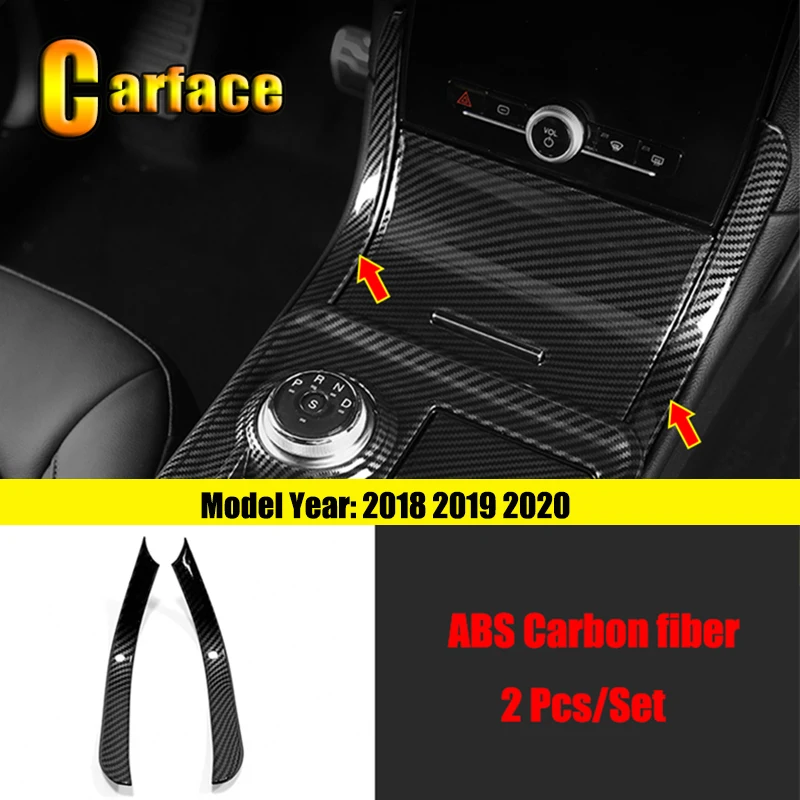 

ABS Carbon fiber Car gear shift knob left and right guard frame Cover Trim Sticker Car styling For Ford Edge 2018 2019 2020