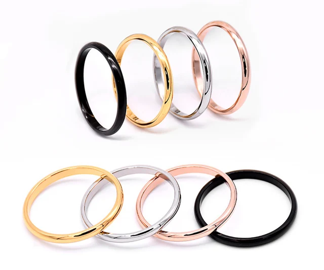 Set Di 8 Anelli Impilabili Donna In Acciaio Inox - Oro E Argento, Misure 3-10 - Foto 8