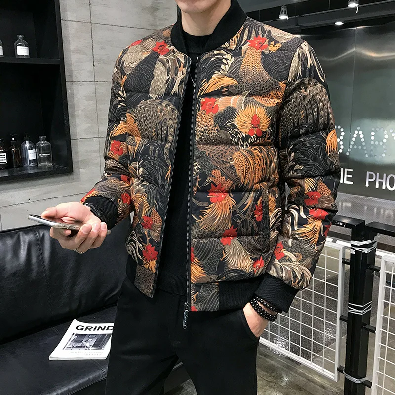 

Winter Male Casual Down Jacket Coat Warm Parka 5XL Duck Down Jacket Men Printing Jacket White Duck Down Coat Men Down Jackets