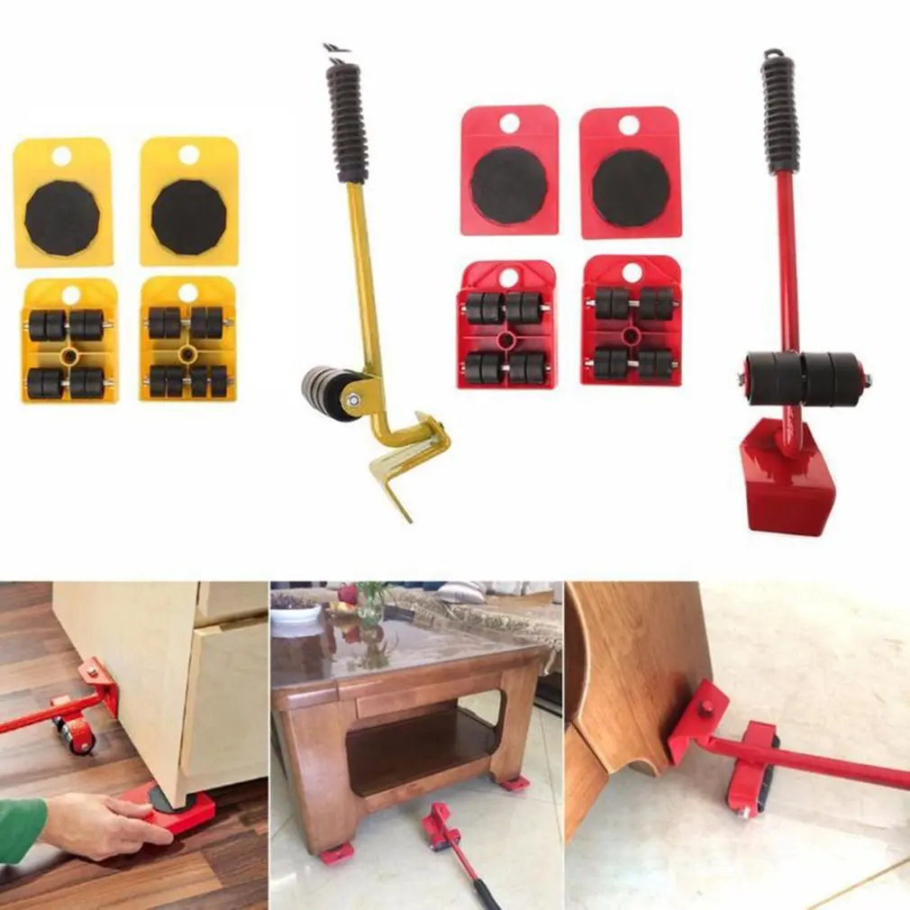 Furniture Lifter Easy Moving Sliders 5 Packs Mover Tool Set Heavy Furniture Appliance Moving & Lifting System