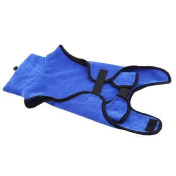 

Popular Dog Bathrobe Warm Dog Clothes Super Absorbent Drying Towel for Golden Teddy Blue Bath Towel Pet Supplies Hot Sell