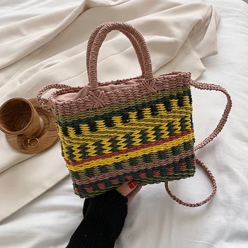 

Colorful Woven Handbag Girl Bag 2020 New Designer Fashion Shoulder Bag Street Shot Tide Diagonal Bag Female Bag