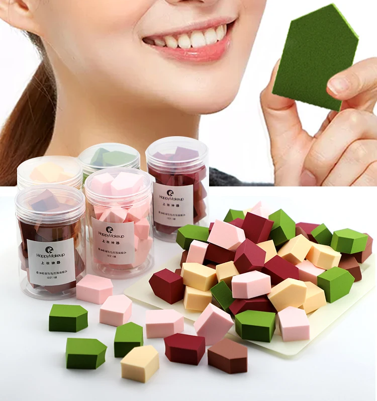 12 шт./компл. губка косметический спонж для нанесения макияжа мягкие Для женщин макияж консилер Foundation губки для лица без тени для век порошок Красота Инструменты