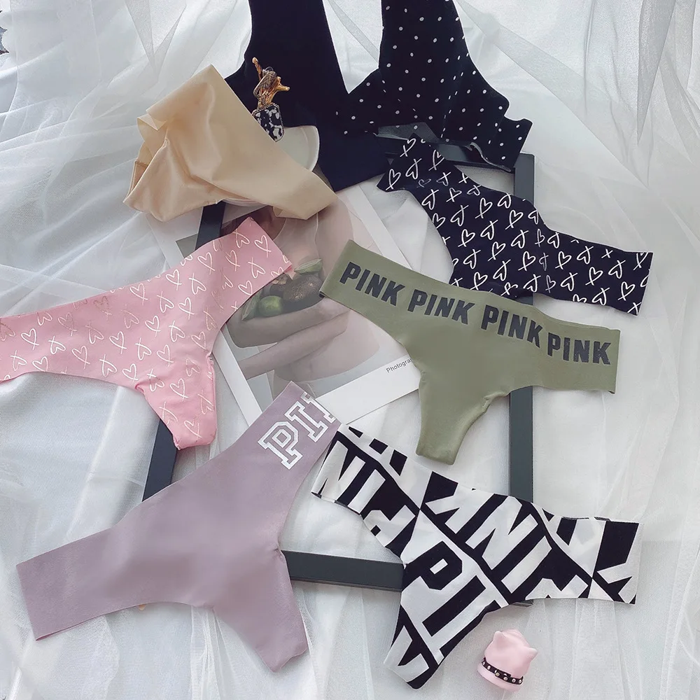 

Women's Underwear Sports Sexy Fitness Femme Girls Thongs Letter T Pants Low Waist Seamless Panties Dames String Lingerie Sale