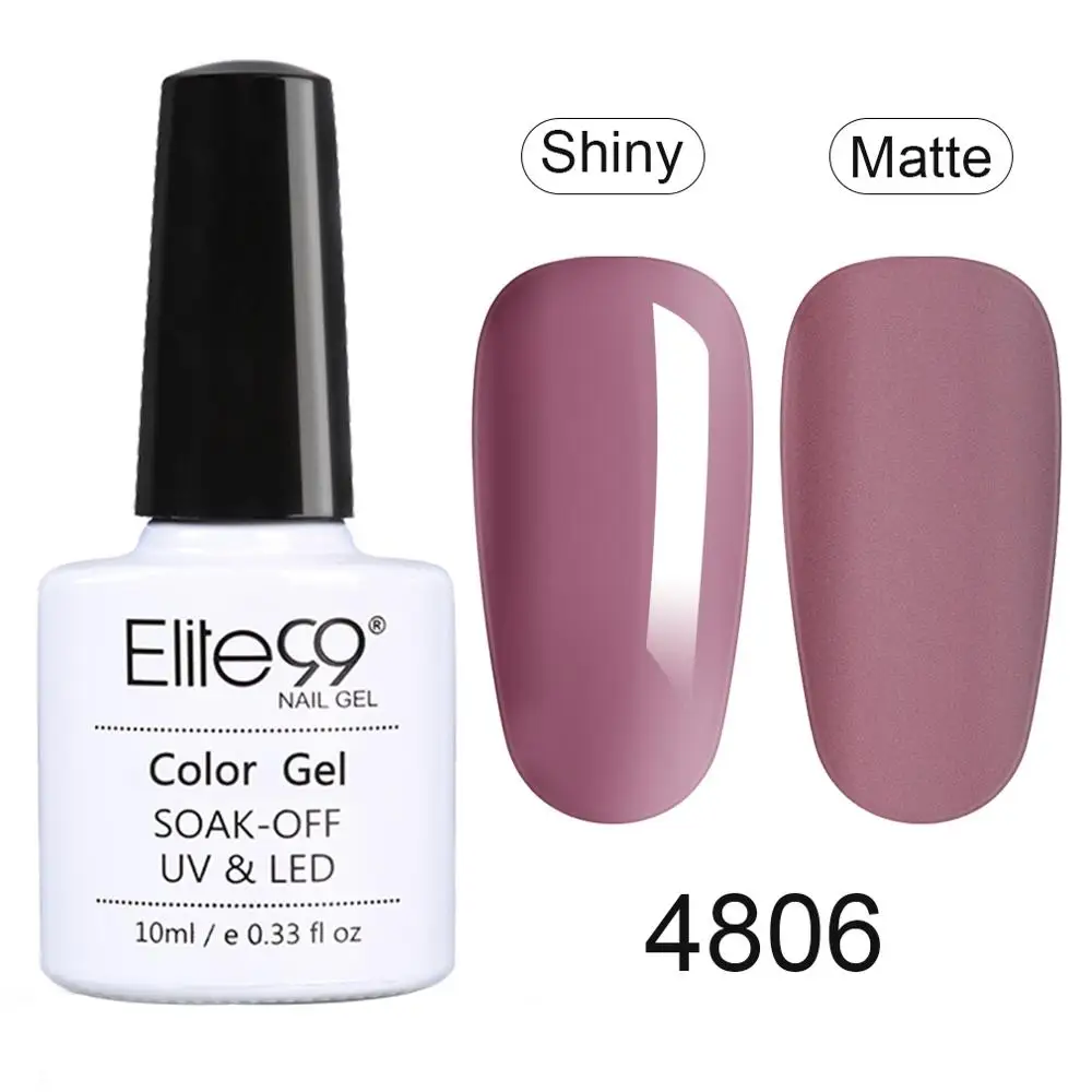 Elite99 10ml Matte Top Coat Color UV Gel Nail Polish Gray Series Semi Permanent Soak Off UV Gel Varnish DIY Nail Art Gel Paint - Цвет: 4806