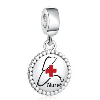 

Nurse Dangle Charm fit Lady Bracelet Bangle Mixed Enamel Authentic S925 DIY Jewelry
