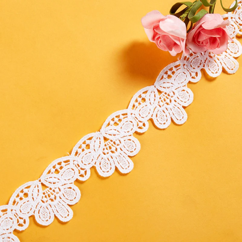19yards 4cm Cotton embroidery Lace ribbon Handmade DIY material Garment needlework sewing accessories Clothing edge fabric 194