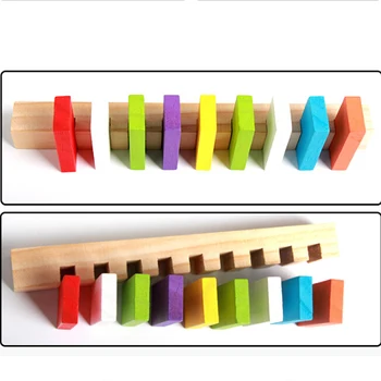 

Colorful Domino Wood Toy Blocks Safety Wooden Toys Kids Intellectual Game Adults Antistress Toy Family Games Novelty