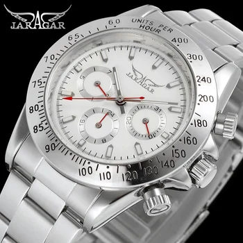

JARAGAR 2020 Top Design 3 Dial Design Stainless Steel Material Automatic Fashion Special Type China Movement Watch 2020 New