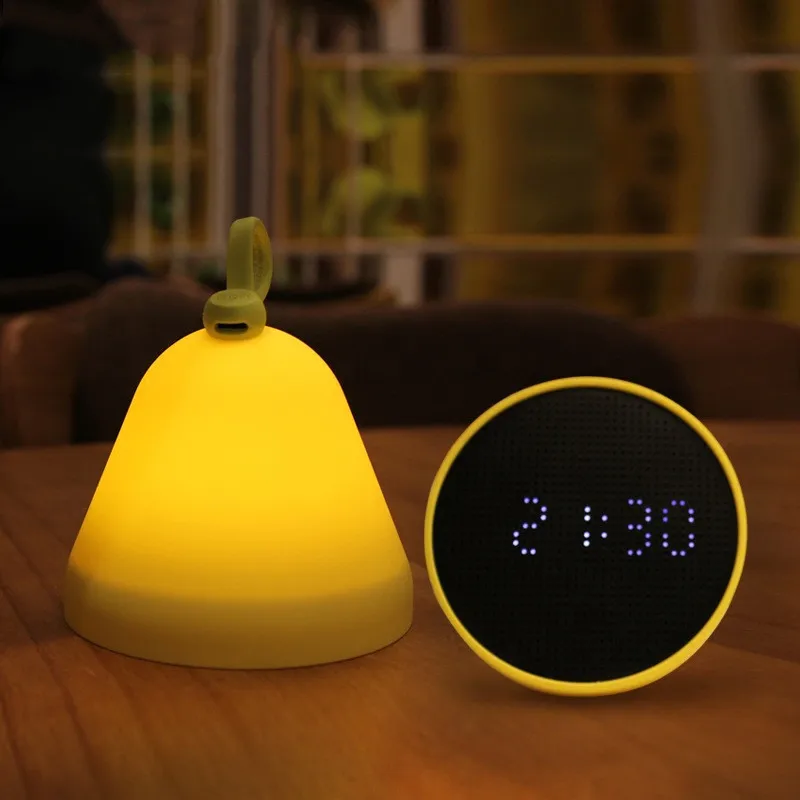 

Home Multi-function LED Night Light with Time Display Clock Led Rechargeable Touch Night Light Home Bedroom Bedside Table Lamp