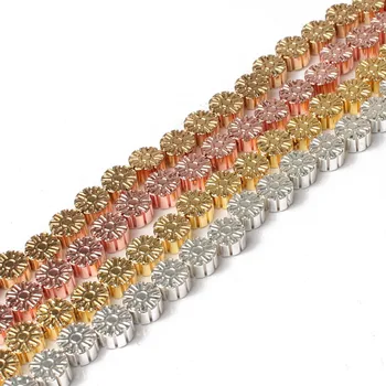 

Natural Flower Shape Hematite Stone Beads Round Loose Stone Beads for Jewelry Making DIY Charm Bracelet Necklace 15'' Wholesale