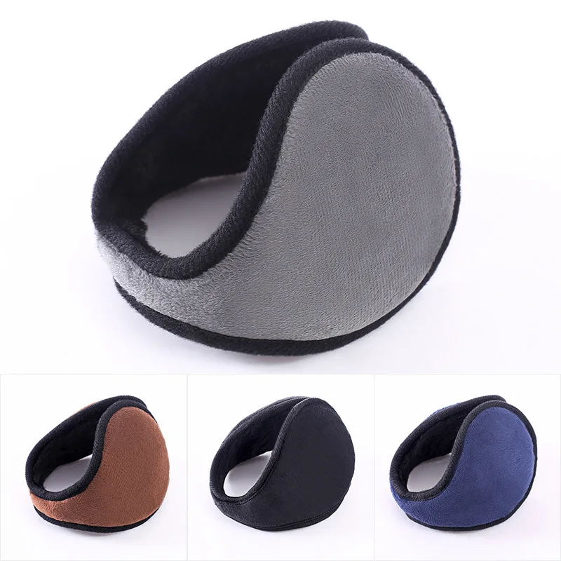 Men Fashion Winter Earmuffs Women Thicken Plush Ear Cover Protector Outdoor Back-wearing Unisex Ear Muffs Soft Warm Cover