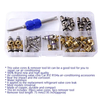 

Oil resistant Valve Cores R12 AC Schrader Kit Air Conditioning Service Copper