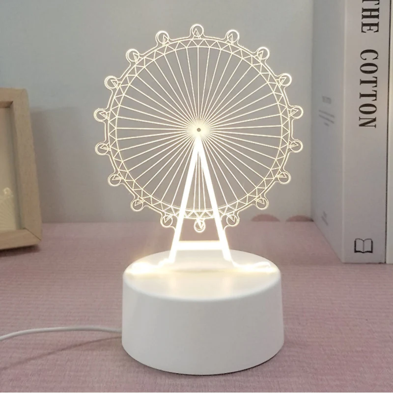 Акриловые мультфильм 3D USB светодиодный ночной Светильник