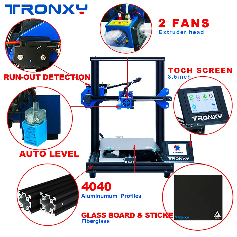 TRONXY XY 2 Pro 3d принтер размера плюс нити питания 3D Drucker FuRun out детектор продолжение