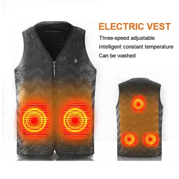 

USB Charging Thick Cotton Vest Men's Constant Temperature Electric Heating Jacket Outdoor Riding Skiing Keep Warm Accessory
