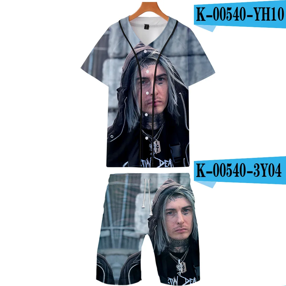 Мужские спортивные костюмы Ghostemane Готический Модный комплект из рубашки+ шорт летний Повседневный 3D рубашка Homme с коротким рукавом Гавайский костюм наборы - Цвет: one