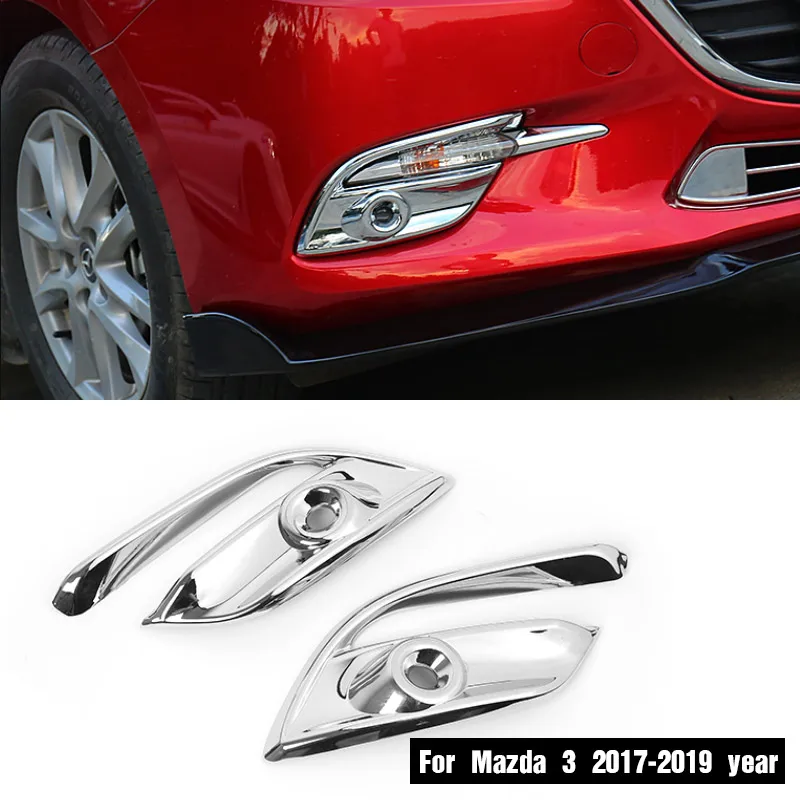 Hivotd для Mazda 3 Axela аксессуар ABS хромированный передний задний противотуманный светильник декоративная полоска крышка рамка Отделка Внешний стиль автомобиля - Цвет: Style 2