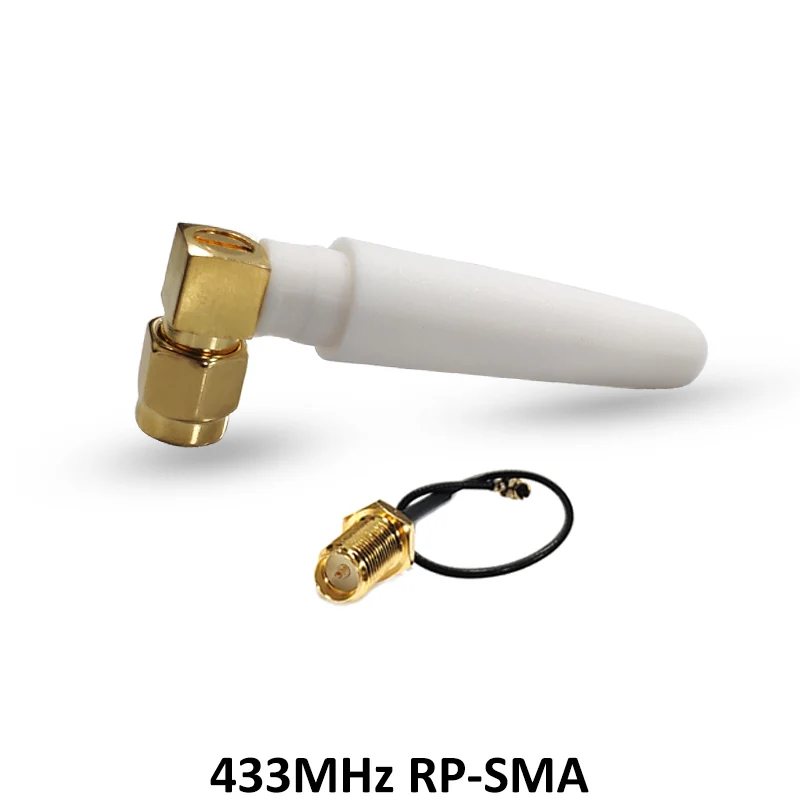 2pcs 433Mhz Antenna 2dbi GSM 433 mhz RP SMA Connector Rubber Lorawan antenna IPX to SMA 3