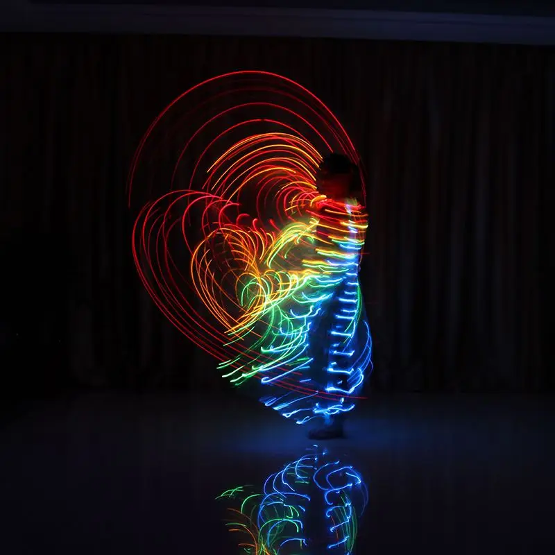 

360 Degree Belly Dance Wings Bee-style LED Lighted Big Dancing Wings Big Wings Dancing Glowing Props without Battery