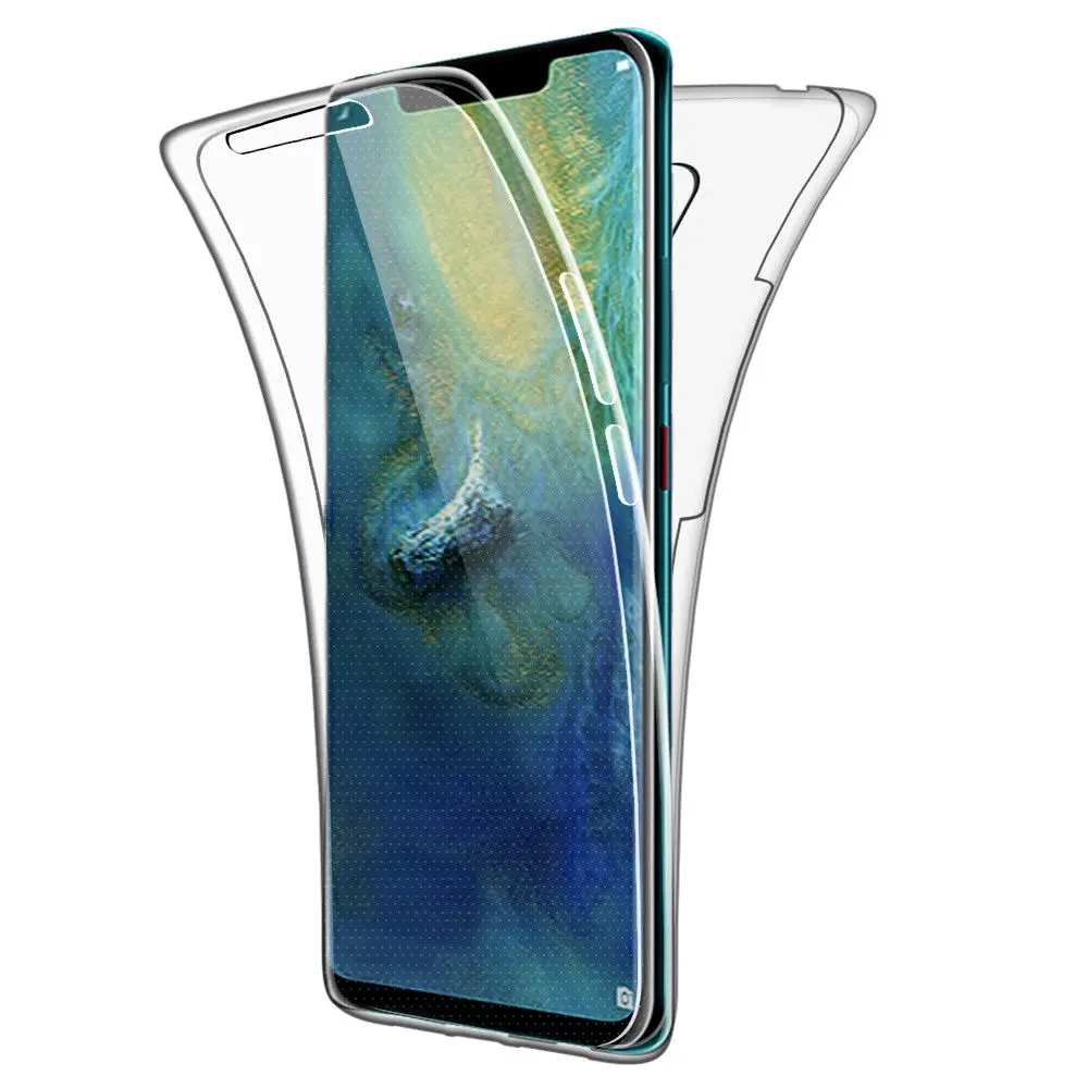 360 Double Cases for Huawei P Smart 2019 P10 P20 Pro P30 P40 Lite E Mate 10 20 Lite Y7p Y5 Y6 2019 Y7 2019 Soft Silicone Cover