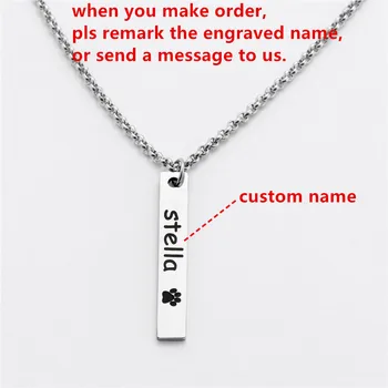 

2020 Custom Necklace Pet Paw Necklace Personalized Dog Necklace Paw Print Dog Bone Initial Charm Pet Jewelry YLQ7842