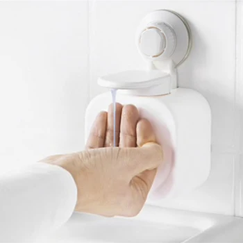 

Wall Mount Soap Dispenser Waterproof Suction Cup Soap Box For Bathroom Kitchen Manual Plastic Soap Holder Distributeur De