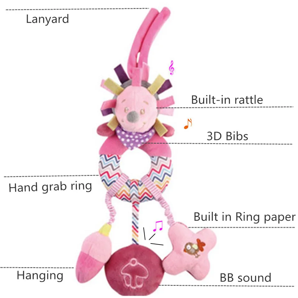 Soft Infant Crib Bed Stroller Toy Spiral Baby Toys For Newborns Car Seat Bed Rattles Baby 2