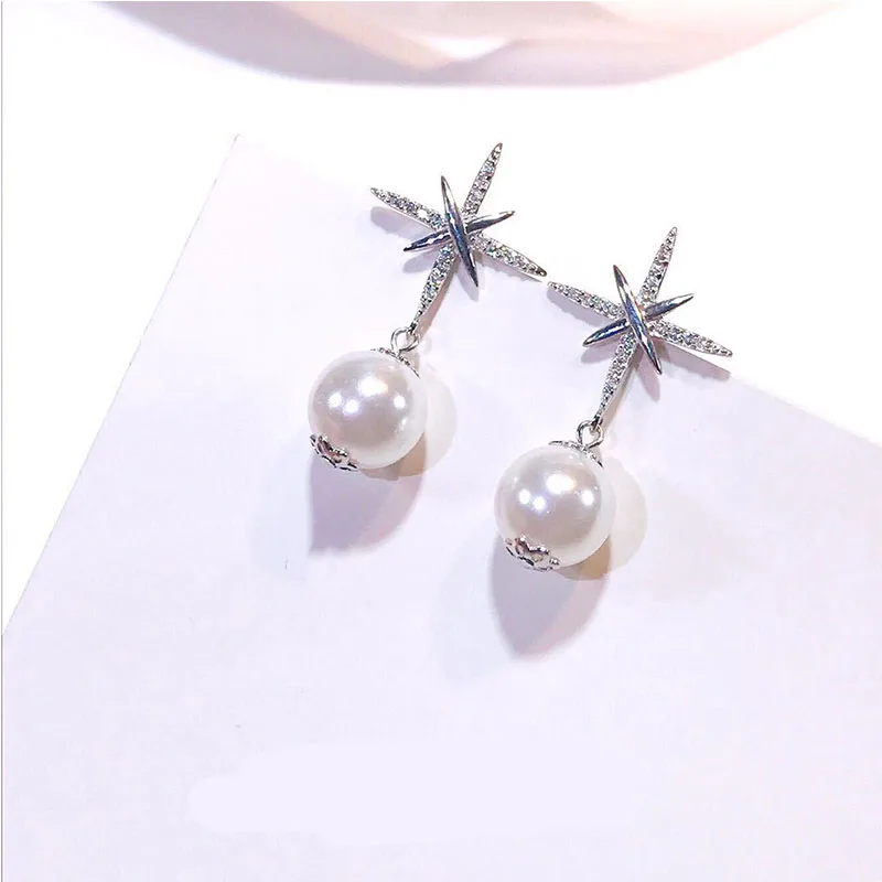 SWA RO модные очаровательные Новые Классические женские стильные серьги-гвоздики с белым жемчугом в европейском и американском стиле