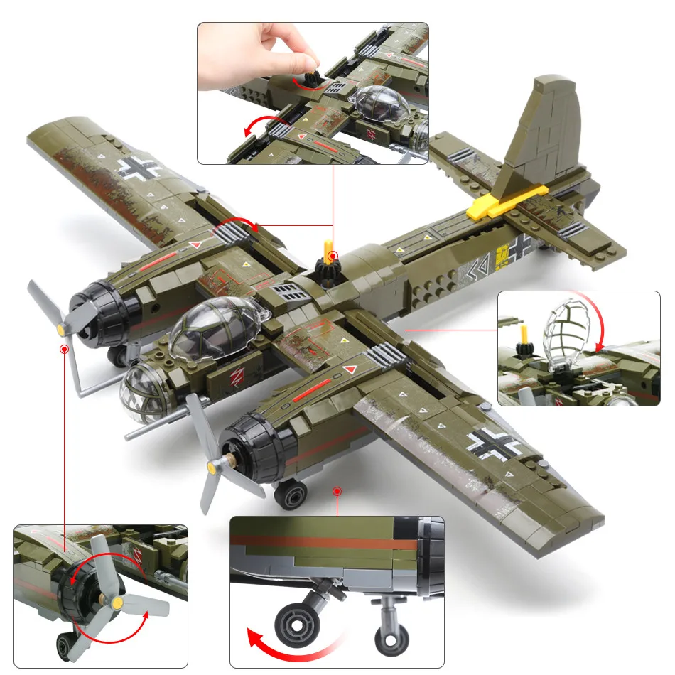 Preise 559 stücke Military Ju 88 bombing flugzeug Baustein WW2 Hubschrauber Armee waffe soldat Legoing modell bricks kit Spielzeug für kinder