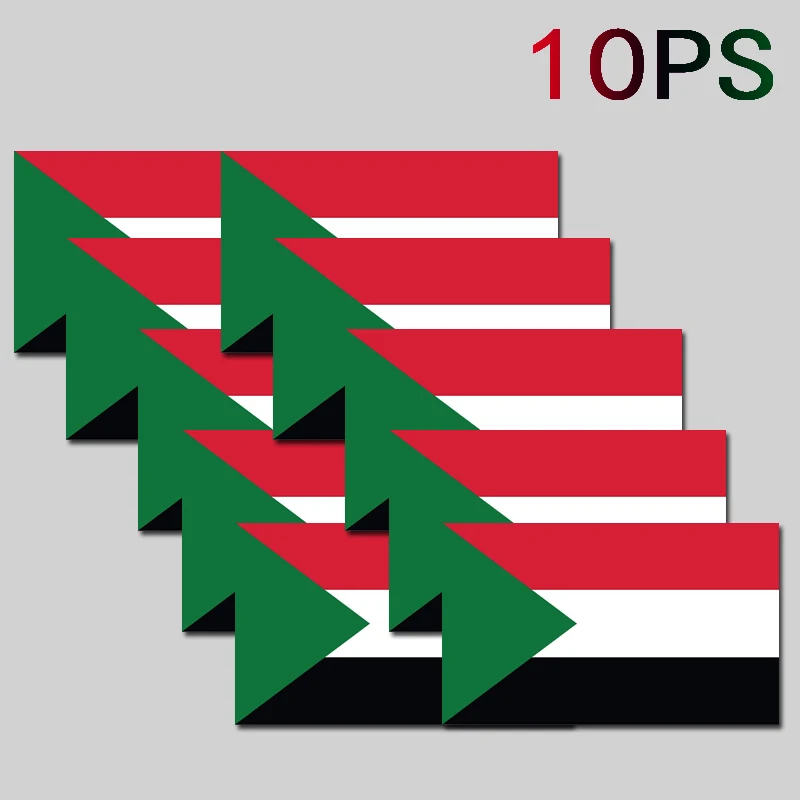 10X Sudan Flag Stickers for Waterproof PVC Decals Car Motocross RV Trolley Case Laptop Helmets | Автомобили и мотоциклы