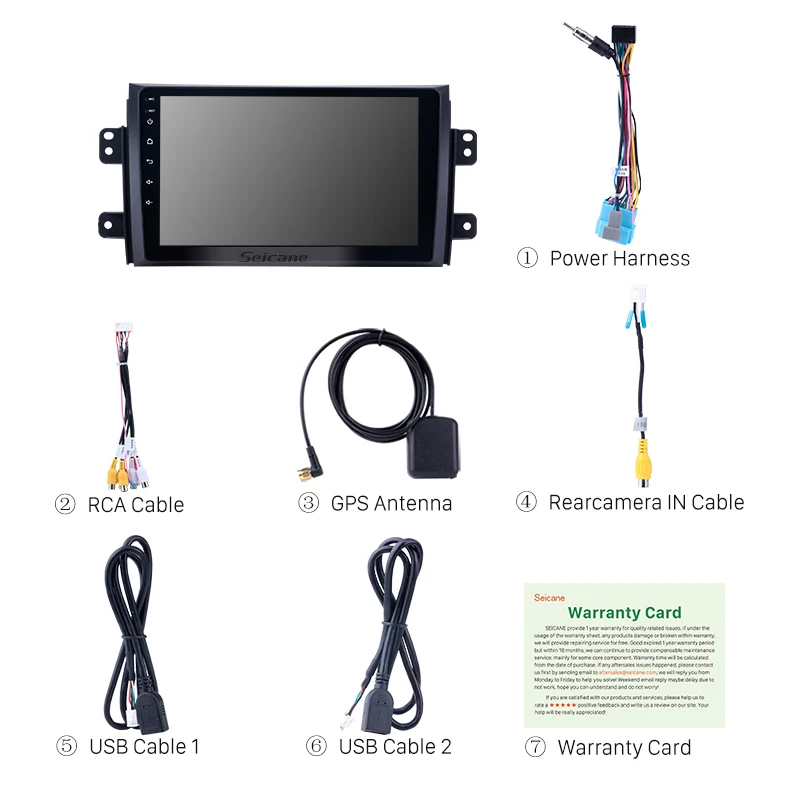 Discount Seicane Android 9.0 9 inch Car GPS Auto Radio Unit Player for 2006-2012 Suzuki SX4 with RDS Steering Wheel Control 2