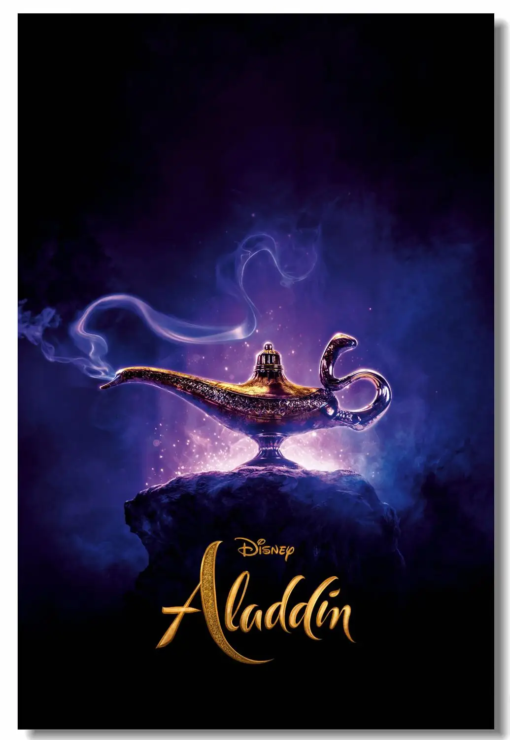 blad Spiller skak Træde tilbage Custom Printing Canvas Wall Art Aladdin Film Poster Will Smith Genie Wall  Sticker Magic Lamp Jafar Wallpaper Office Decor #0657# - Wall Stickers -  AliExpress