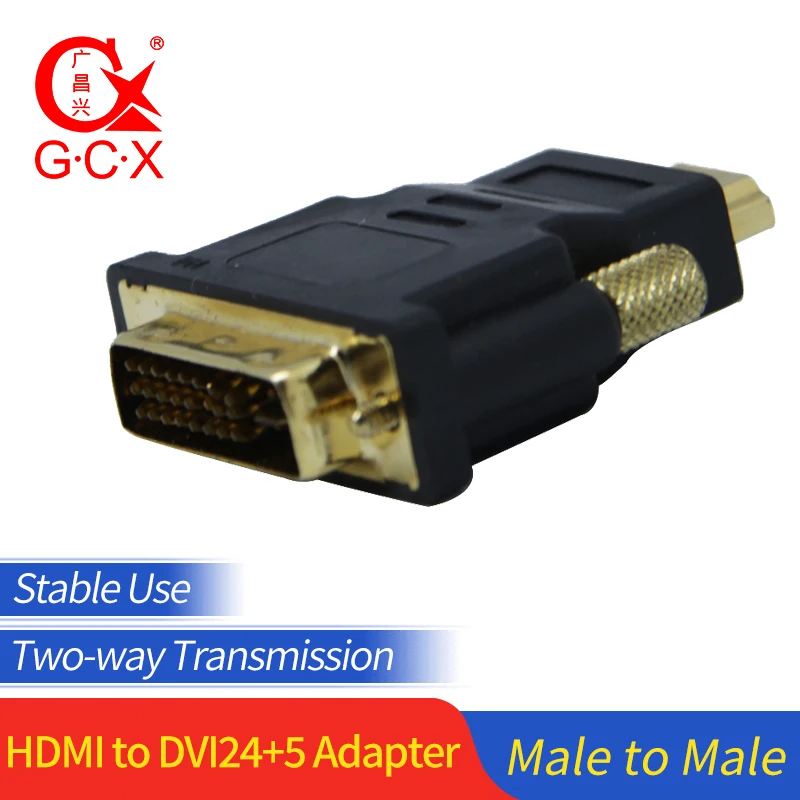 1080P HDMI Мужской к DVI-I 24+ 5 Мужской двухканальный адаптер DVI к HDMI конвертер для компьютера HDMI DVI Удлинительный адаптер Разъемы