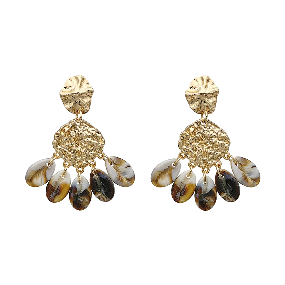 

Fashion Women Simple Pearl Drop Earrings Summer Boho Jewelry Handmade Natural Sea Shell Dangle Earrings For Girls 2019