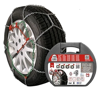 

RD9 - Cadenas de nieve metálicas RD9 mm, talla Nº 100, set 2 uds, guantes incluidos