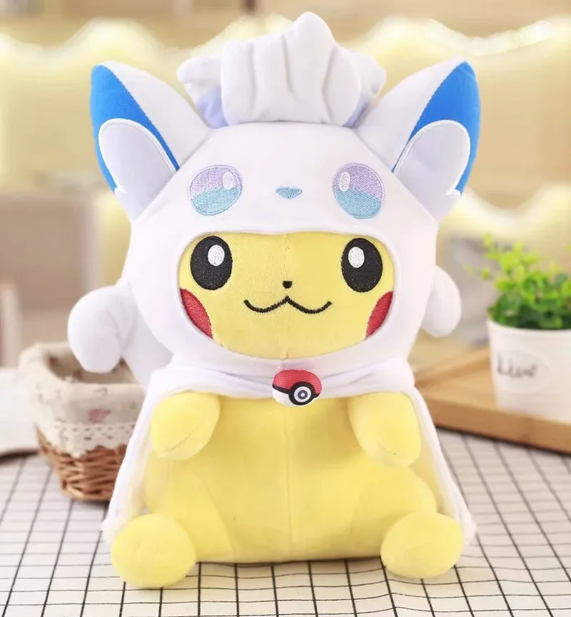 TAKARA TOMY Pokemon 30cm Lapras Eevee Fennekin Marowak Psyduck Plush Toy Lovely Anime Doll Soft Stuffed Gift for Girlfriend