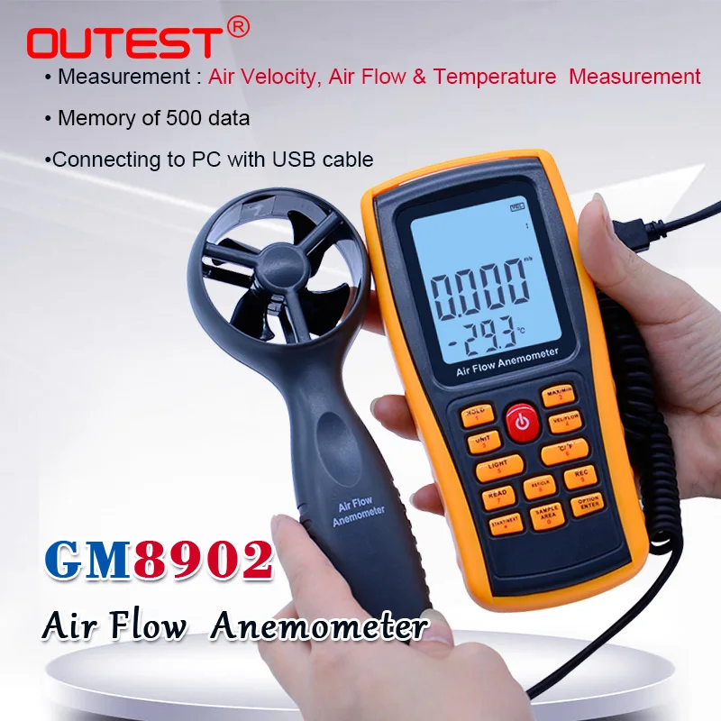GM8902 0 45M/S Digital Anemometer Wind Speed Meter Air Volume Ambient