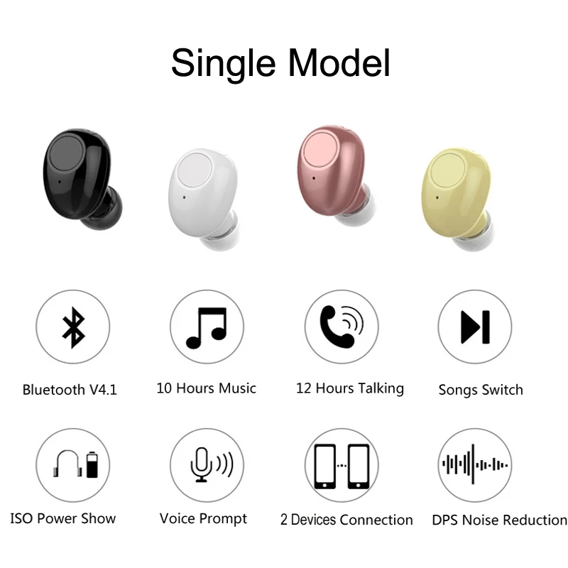 Nvahva Мини Bluetooth наушники 10 часов работы, гарнитура Bluetooth Беспроводной наушники вкладыши Hands-Free для вождения автомобиля телефон Спорт